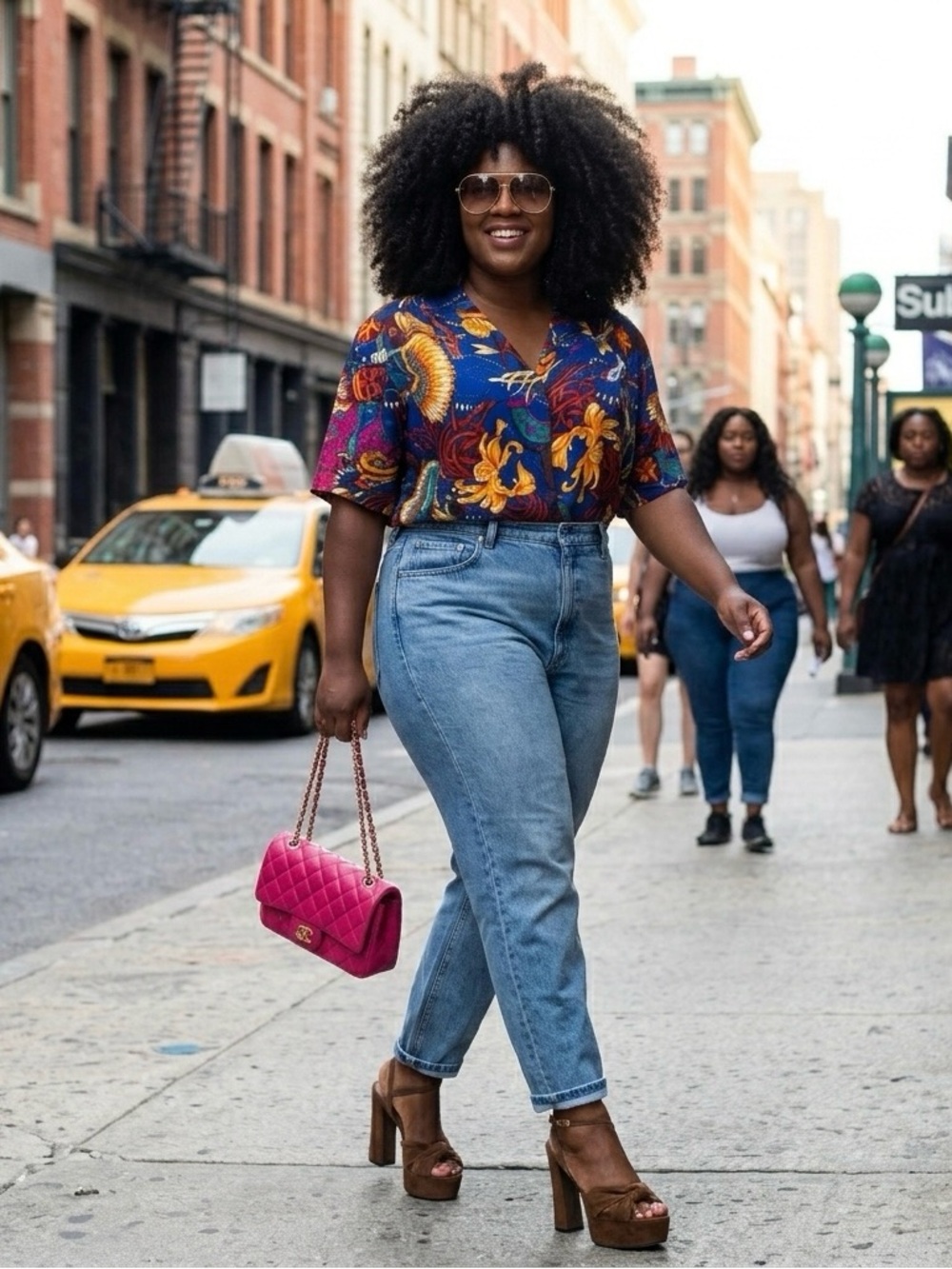 PLUS SIZED VINTAGE STATEMENT TUNIC BLOUSE